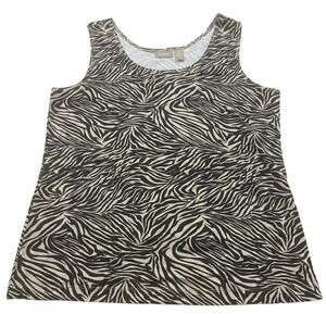 Chicos Tank Top Womens Size Medium Zebra Print Pullover Sleeveless Work 2